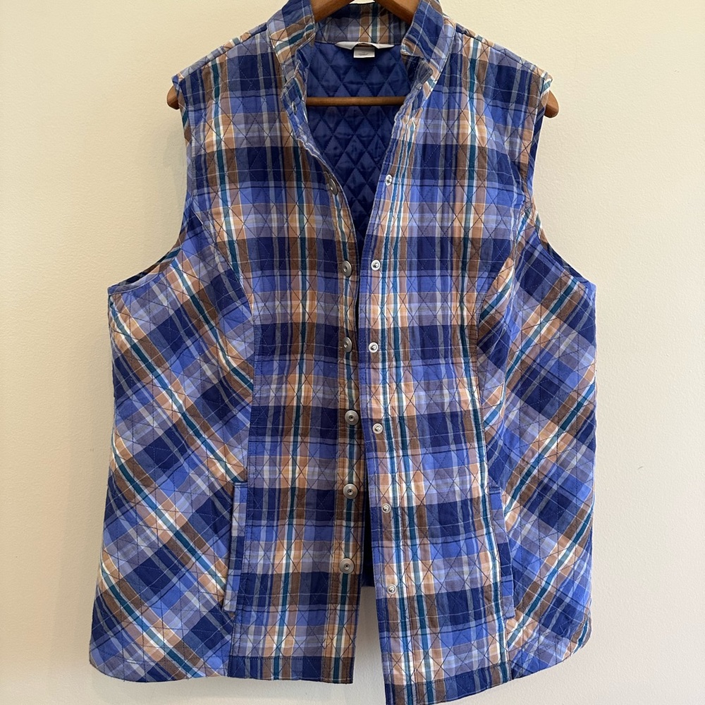 Church banks plaid quilted vest